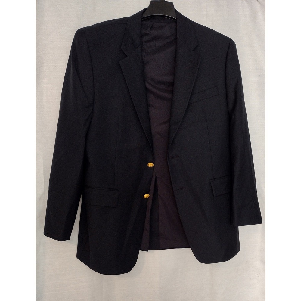 Lauren Ralph Lauren Men's Navy Blazer 42R Gold College Buttons Breasted Preppy